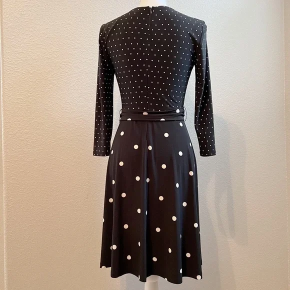 Ralph Lauren Polkadot fit and flare dress Size 6P - Picture 4 of 6